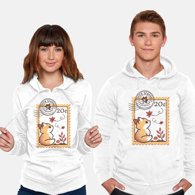Autumn Fox Postage Stamp-Unisex-Pullover-Sweatshirt-NemiMakeit