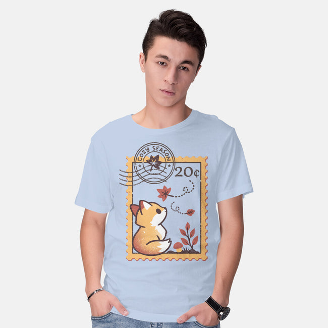 Autumn Fox Postage Stamp-Mens-Basic-Tee-NemiMakeit