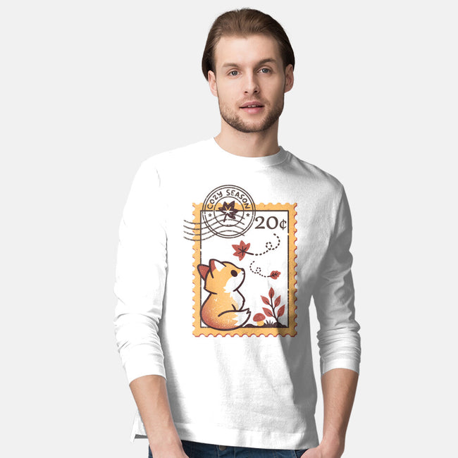 Autumn Fox Postage Stamp-Mens-Long Sleeved-Tee-NemiMakeit