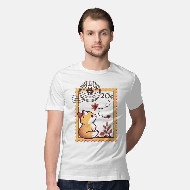 Autumn Fox Postage Stamp-Mens-Premium-Tee-NemiMakeit