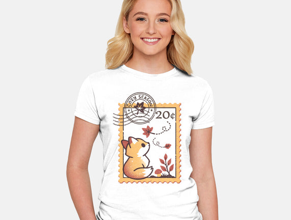 Autumn Fox Postage Stamp