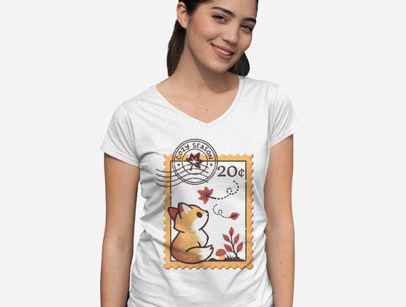 Autumn Fox Postage Stamp