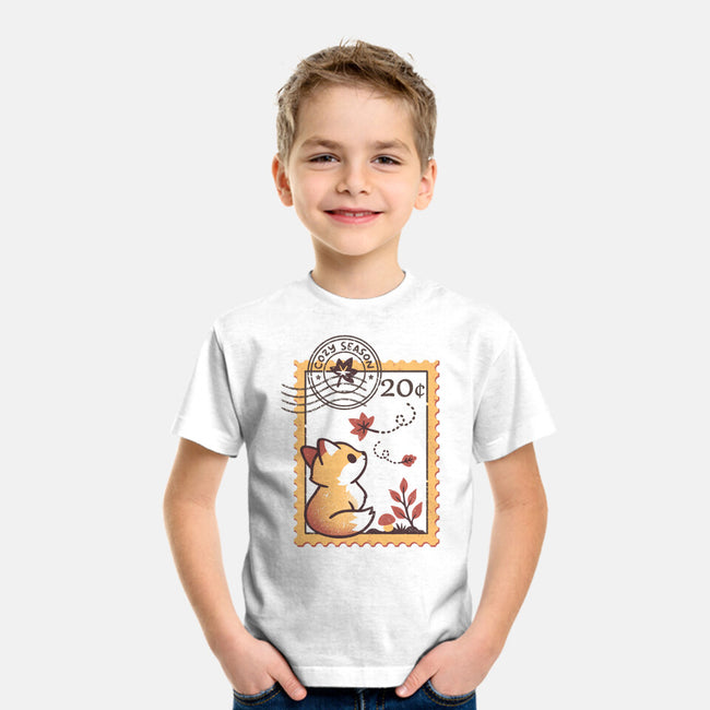 Autumn Fox Postage Stamp-Youth-Basic-Tee-NemiMakeit