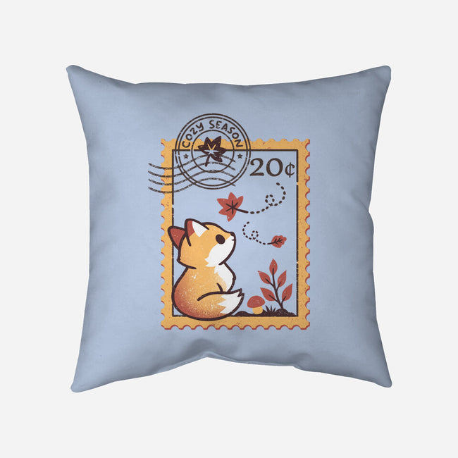 Autumn Fox Postage Stamp-None-Removable Cover w Insert-Throw Pillow-NemiMakeit