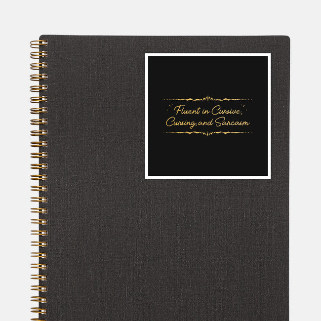 Fluent In Cursive-None-Glossy-Sticker-kg07