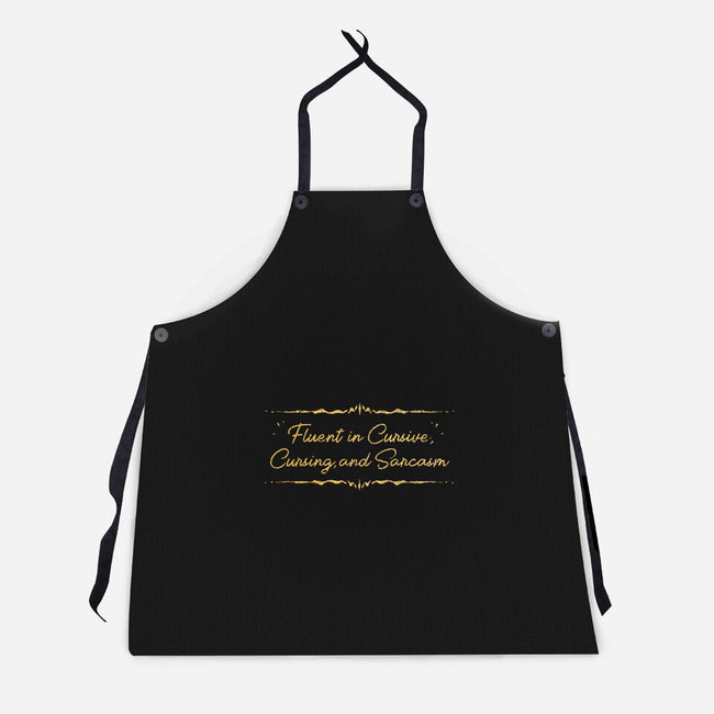 Fluent In Cursive-Unisex-Kitchen-Apron-kg07