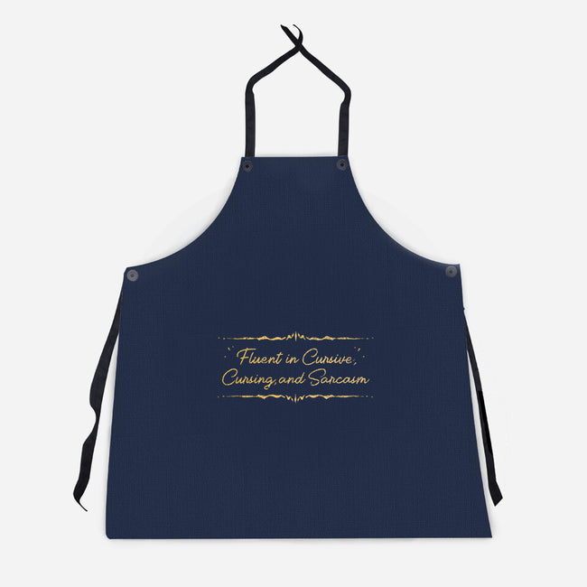 Fluent In Cursive-Unisex-Kitchen-Apron-kg07