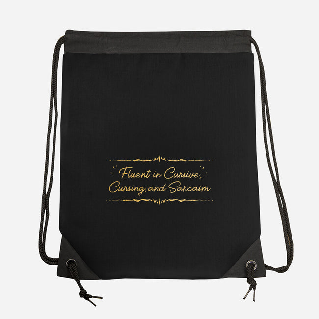 Fluent In Cursive-None-Drawstring-Bag-kg07