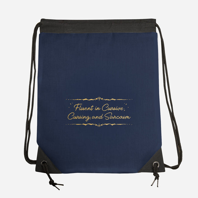 Fluent In Cursive-None-Drawstring-Bag-kg07