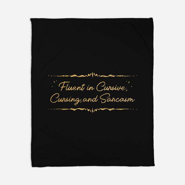 Fluent In Cursive-None-Fleece-Blanket-kg07