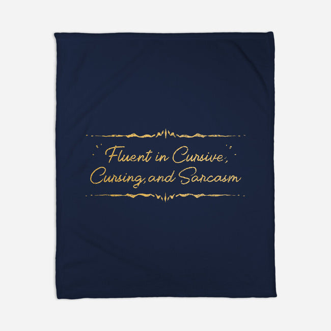 Fluent In Cursive-None-Fleece-Blanket-kg07