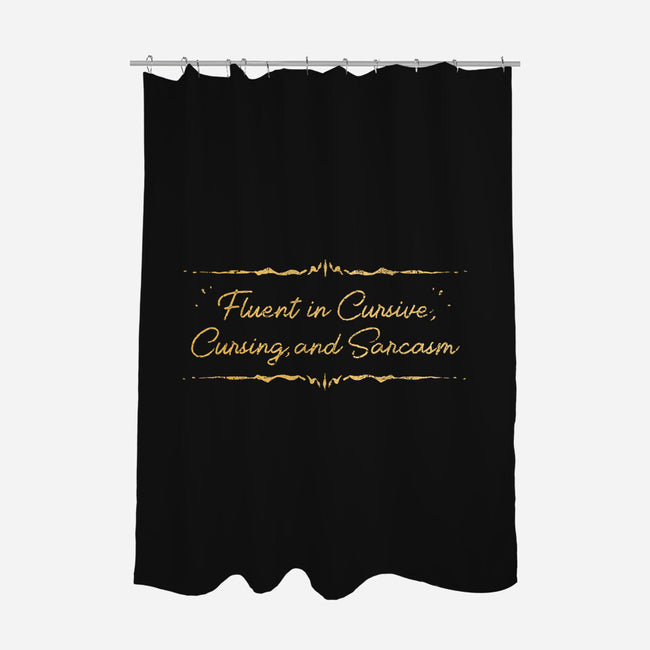 Fluent In Cursive-None-Polyester-Shower Curtain-kg07