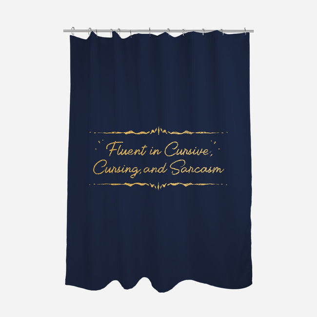 Fluent In Cursive-None-Polyester-Shower Curtain-kg07
