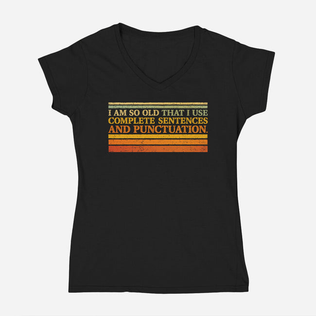 Complete Sentences And Punctuation-Womens-V-Neck-Tee-kg07