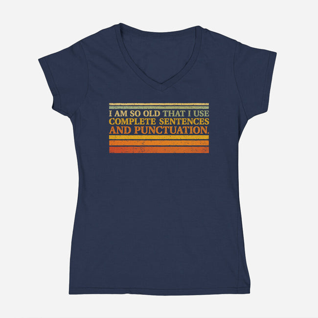 Complete Sentences And Punctuation-Womens-V-Neck-Tee-kg07