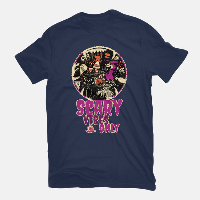 Scary Vibes Only Please-Womens-Fitted-Tee-imisko