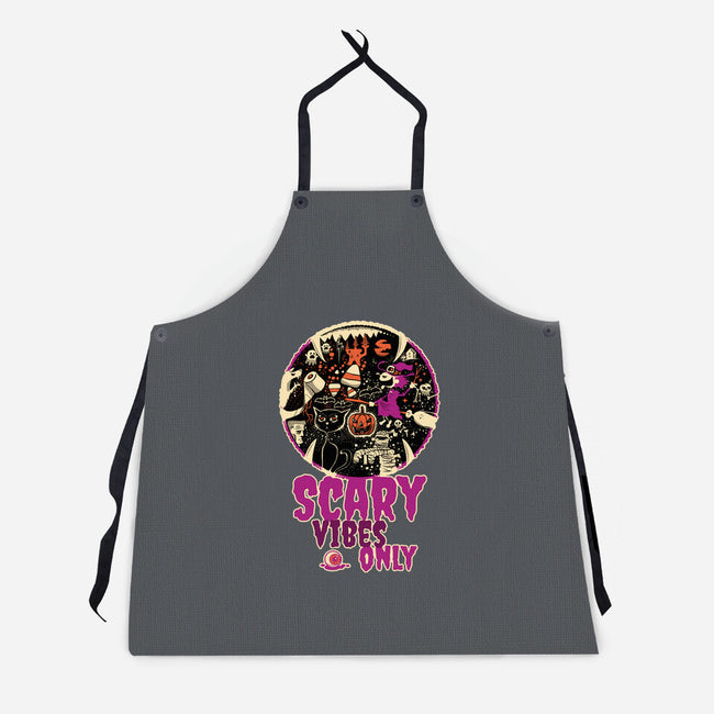 Scary Vibes Only Please-Unisex-Kitchen-Apron-imisko