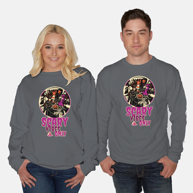 Scary Vibes Only Please-Unisex-Crew Neck-Sweatshirt-imisko