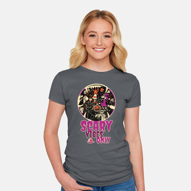 Scary Vibes Only Please-Womens-Fitted-Tee-imisko
