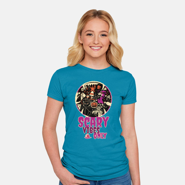 Scary Vibes Only Please-Womens-Fitted-Tee-imisko