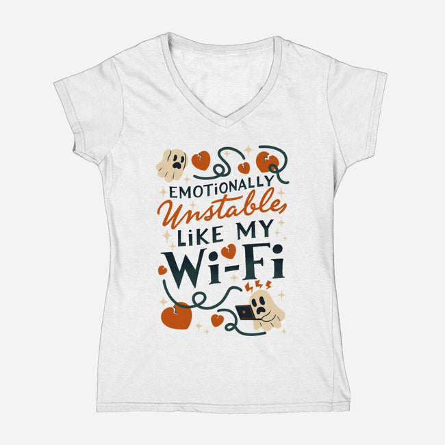 Emotionally Unstable-Womens-V-Neck-Tee-FunkVampire