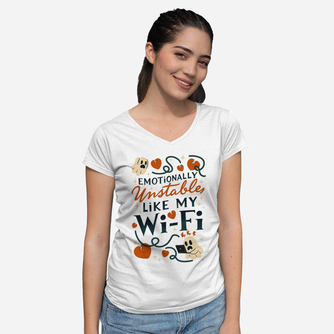 Emotionally Unstable-Womens-V-Neck-Tee-FunkVampire