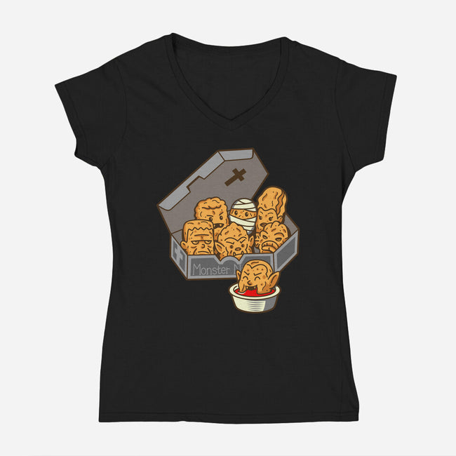 Monster Nuggets-Womens-V-Neck-Tee-Boggs Nicolas