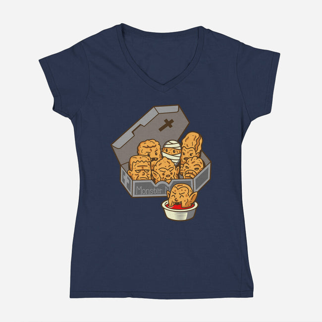 Monster Nuggets-Womens-V-Neck-Tee-Boggs Nicolas