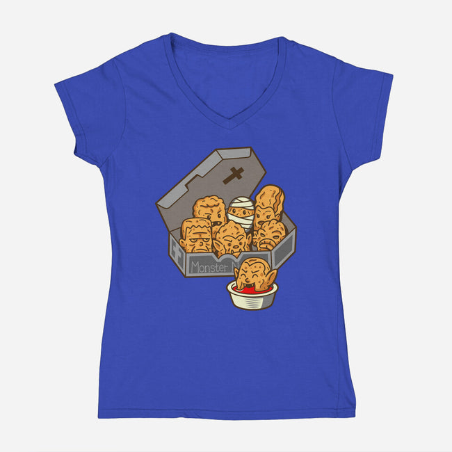 Monster Nuggets-Womens-V-Neck-Tee-Boggs Nicolas