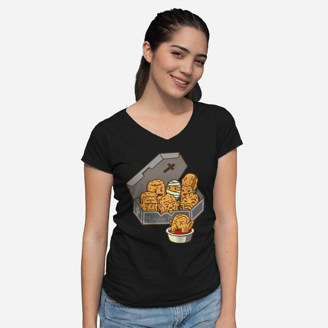 Monster Nuggets-Womens-V-Neck-Tee-Boggs Nicolas