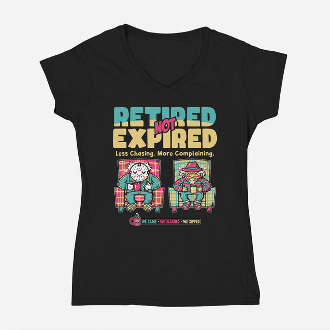 Retired Not Expired-Womens-V-Neck-Tee-krisren28