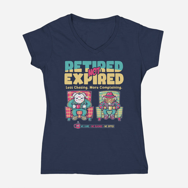 Retired Not Expired-Womens-V-Neck-Tee-krisren28