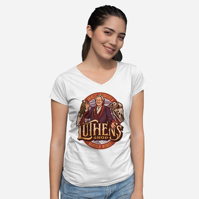 Luthen's Shop-Womens-V-Neck-Tee-Wheels