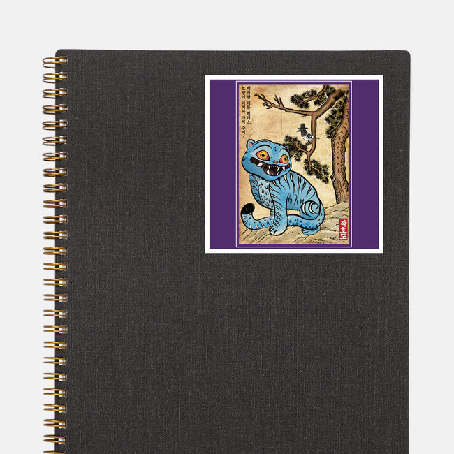The Tiger And The Magpie-None-Glossy-Sticker-DrMonekers