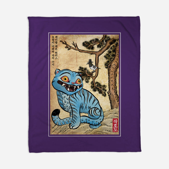 The Tiger And The Magpie-None-Fleece-Blanket-DrMonekers