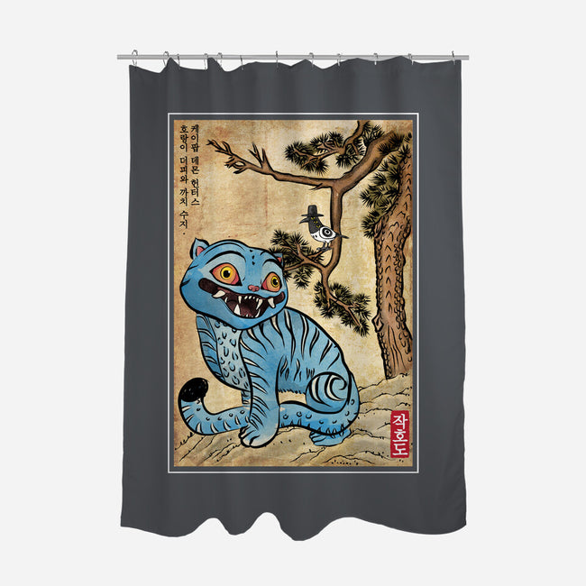 The Tiger And The Magpie-None-Polyester-Shower Curtain-DrMonekers