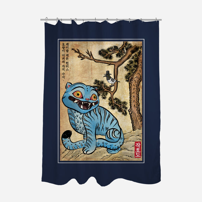 The Tiger And The Magpie-None-Polyester-Shower Curtain-DrMonekers