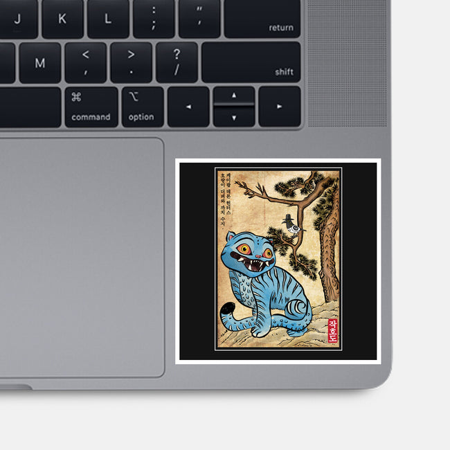 The Tiger And The Magpie-None-Glossy-Sticker-DrMonekers