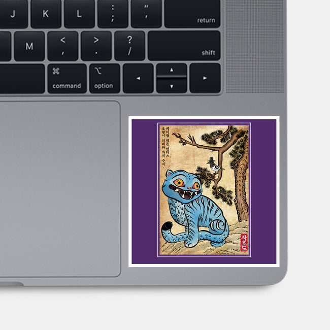 The Tiger And The Magpie-None-Glossy-Sticker-DrMonekers