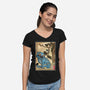 The Tiger And The Magpie-Womens-V-Neck-Tee-DrMonekers
