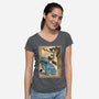The Tiger And The Magpie-Womens-V-Neck-Tee-DrMonekers