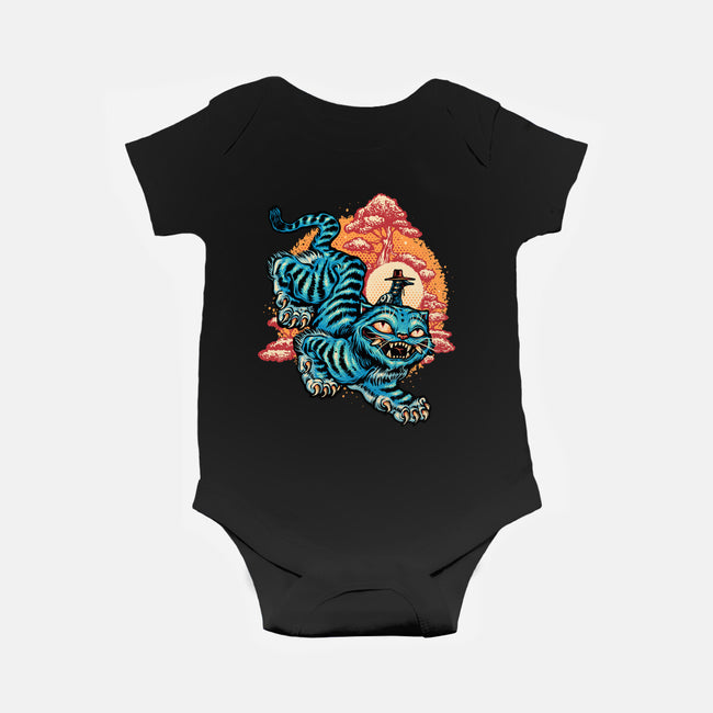 The Glowing Tiger-Baby-Basic-Onesie-glitchygorilla