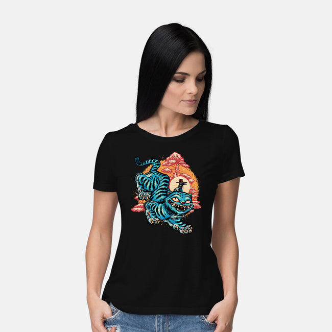 The Glowing Tiger-Womens-Basic-Tee-glitchygorilla
