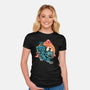 The Glowing Tiger-Womens-Fitted-Tee-glitchygorilla