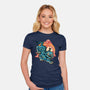 The Glowing Tiger-Womens-Fitted-Tee-glitchygorilla
