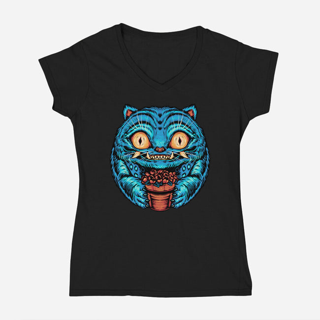 Stay Super Natural-Womens-V-Neck-Tee-glitchygorilla