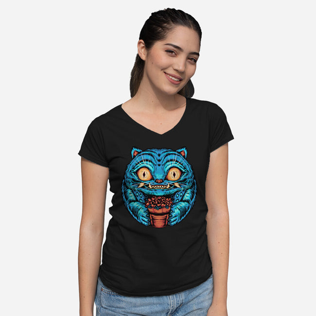 Stay Super Natural-Womens-V-Neck-Tee-glitchygorilla