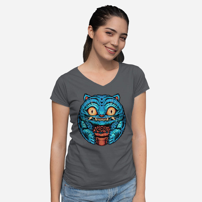 Stay Super Natural-Womens-V-Neck-Tee-glitchygorilla