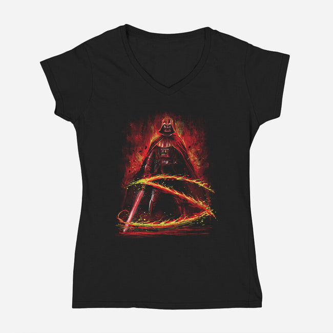 The Mark Of Sith-Womens-V-Neck-Tee-zascanauta