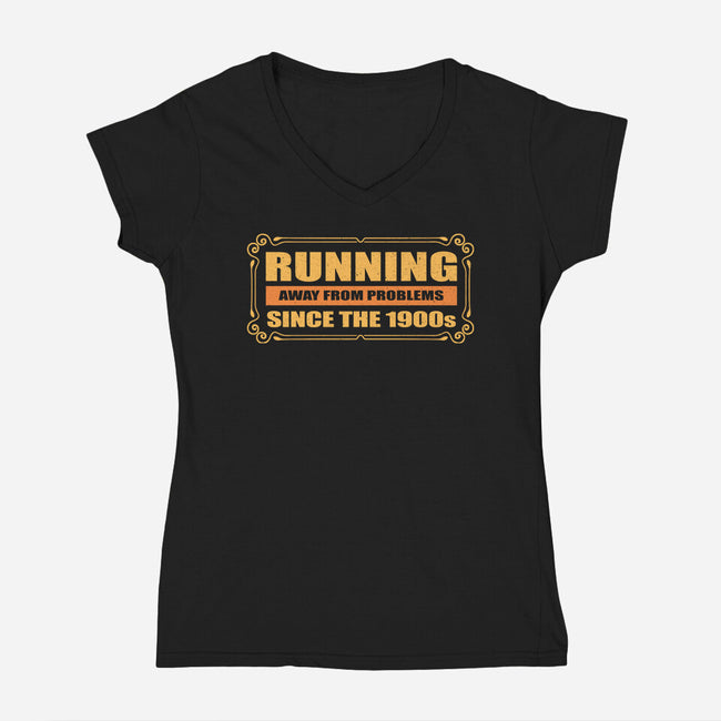 Running Since 1900s-Womens-V-Neck-Tee-erion_designs